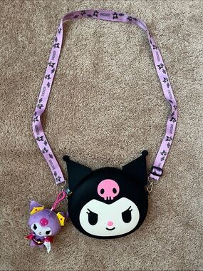 Kuromi Silicone Crossbody Purse with Charm